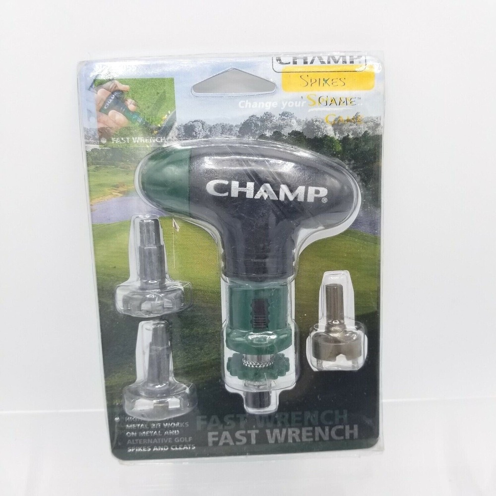 Champ Golf Fast Wrench Golf Spikes Tool Includes 3 Different Metal Bits